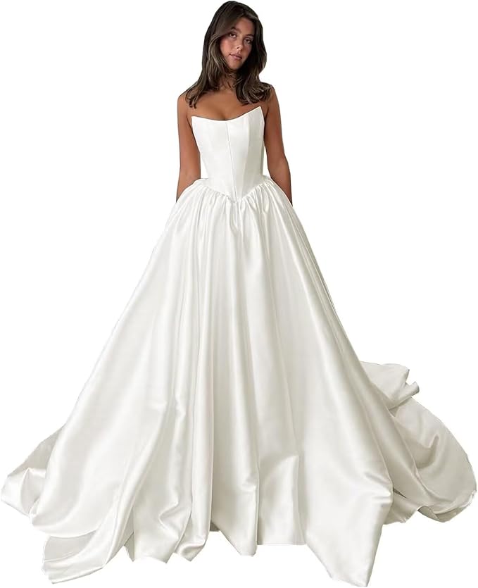Silk charmeuse wedding gown with soft drape