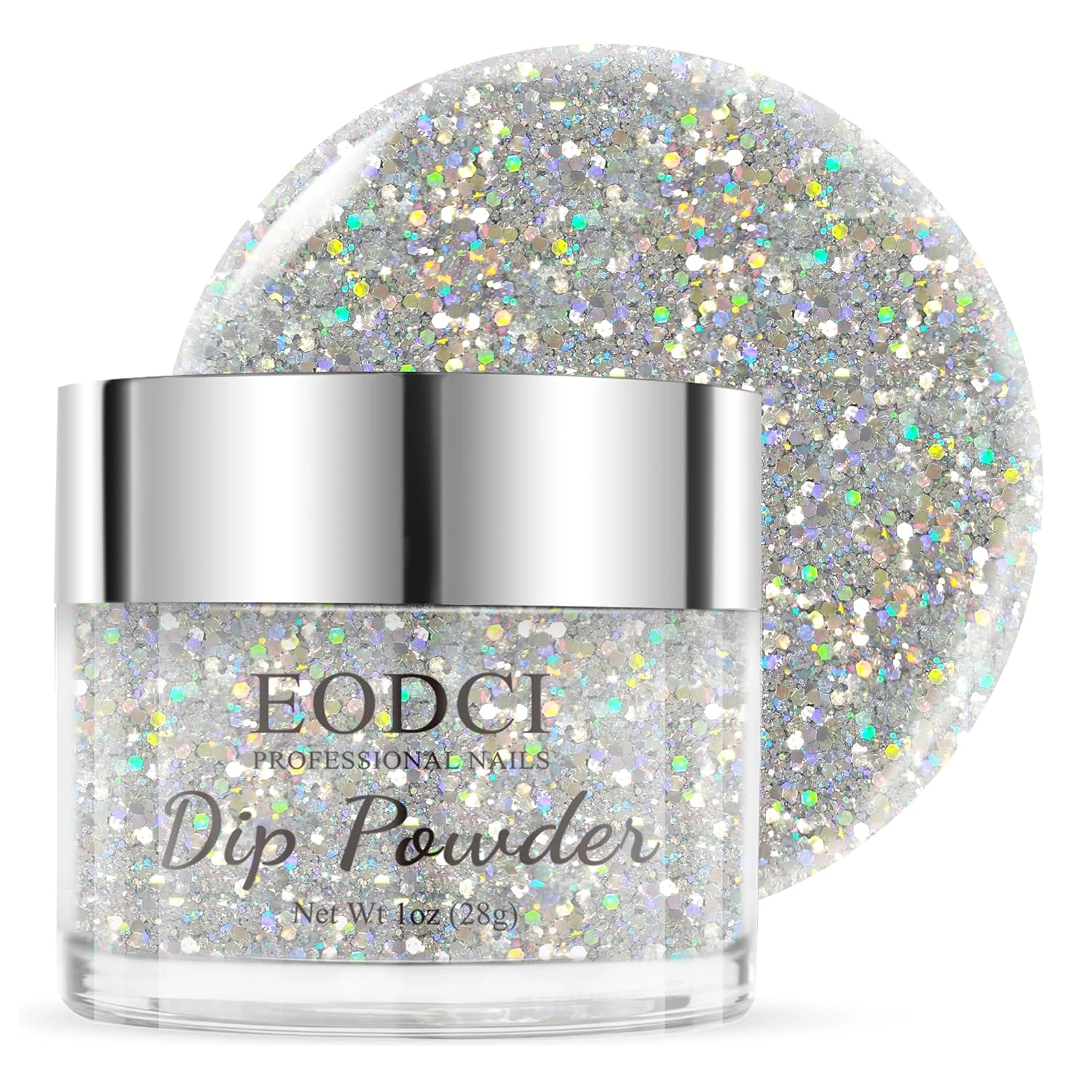 Silver glitter powder for glitter ombre stiletto nails