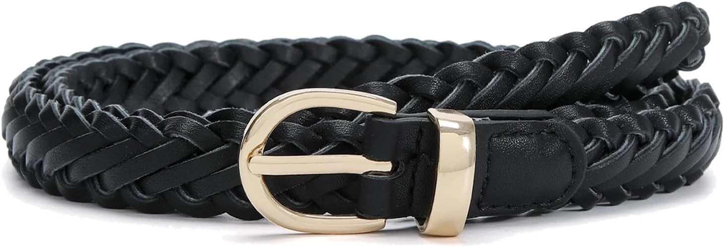 Slim woven belt for shirt dress styling