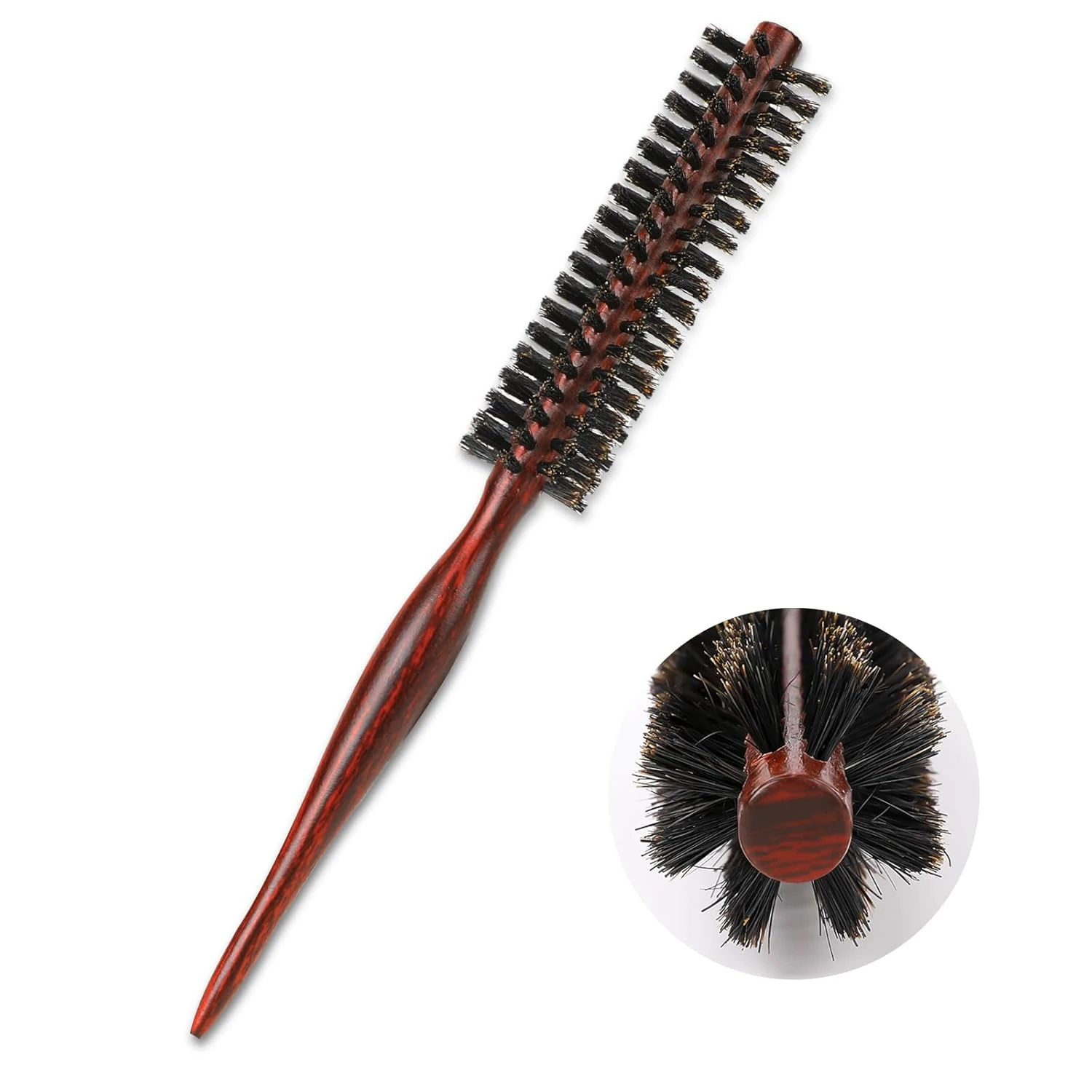 Small round brush for wolf cut curtain bangs