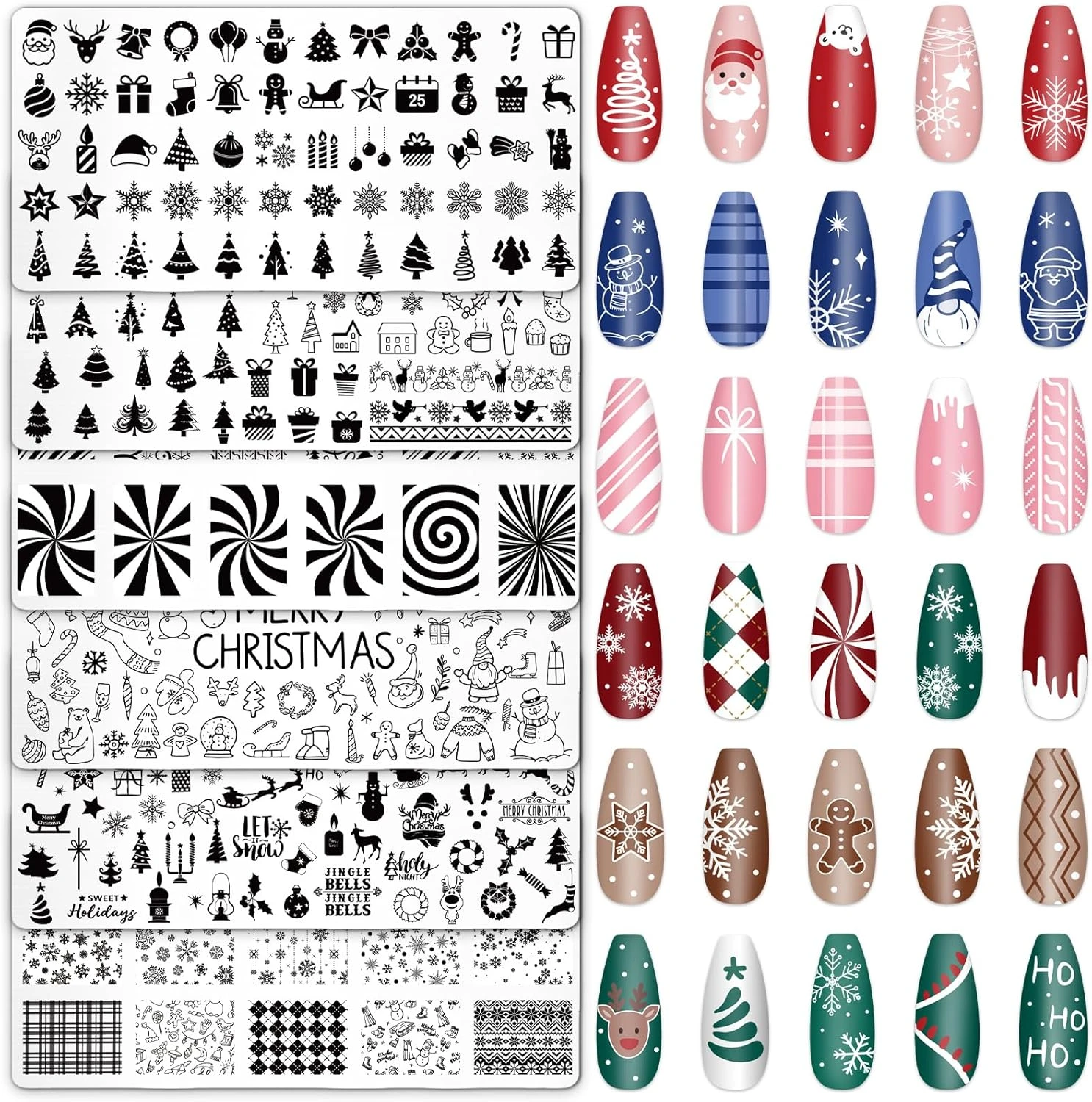 Snowflake stamping plate for winter nail art