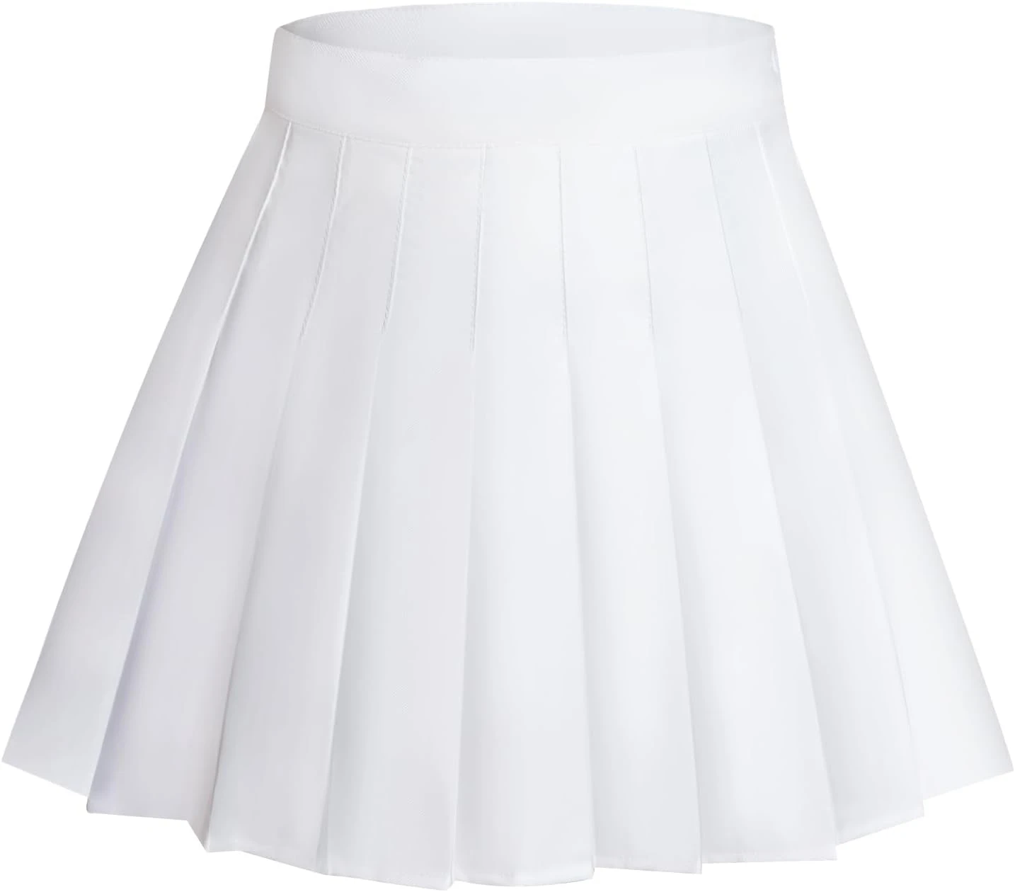 Soft white pleated skirt for apricot outfit