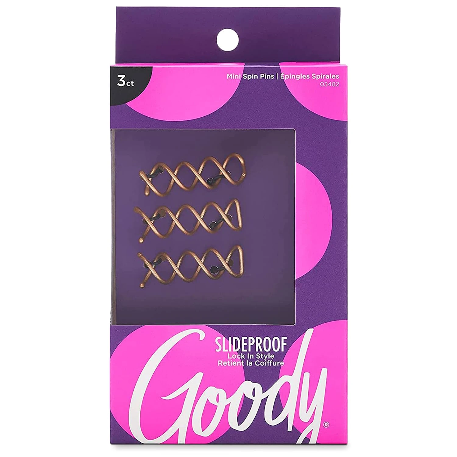 Spin pins for holding a braided top knot during workouts