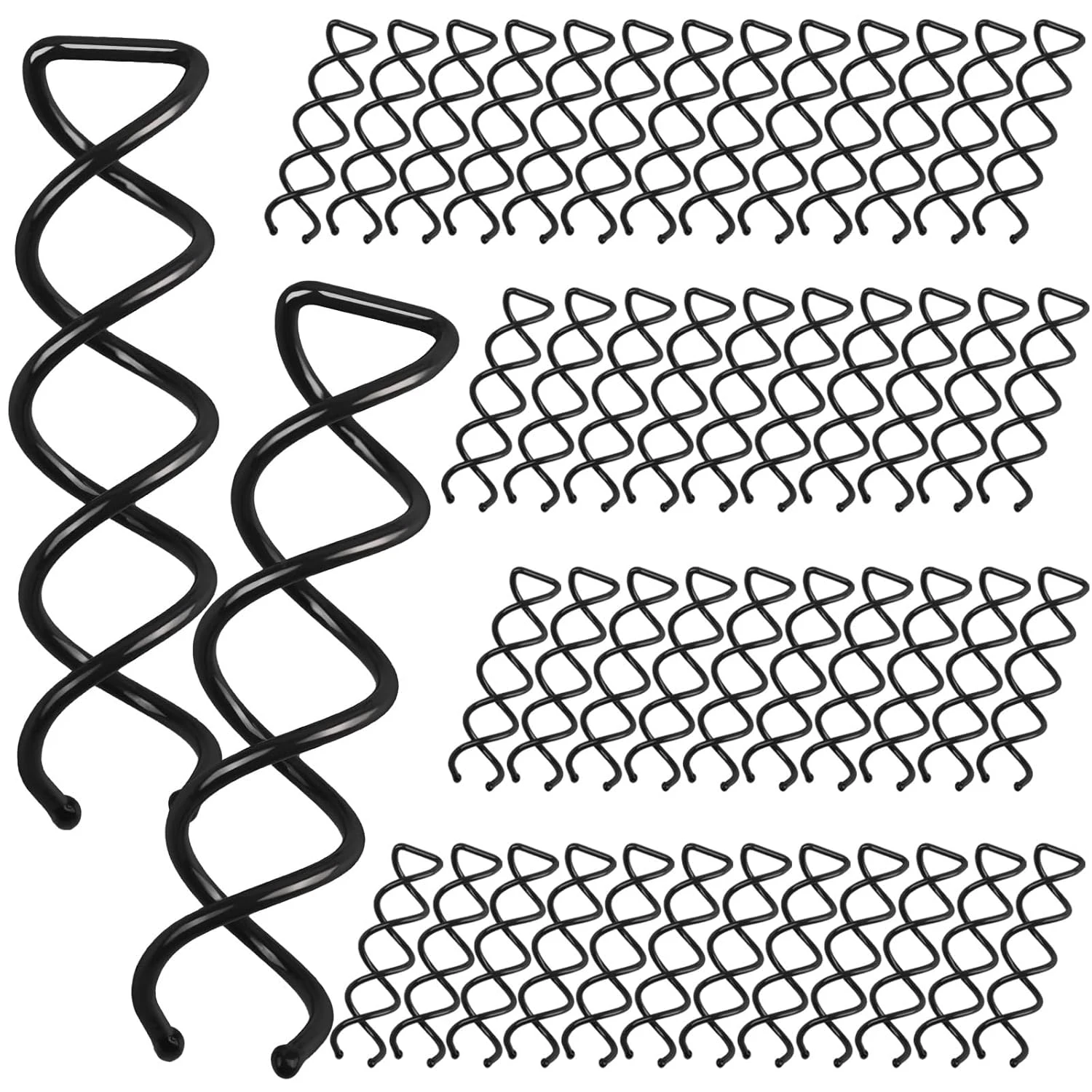 Spiral bobby pins for double waterfall crown braid