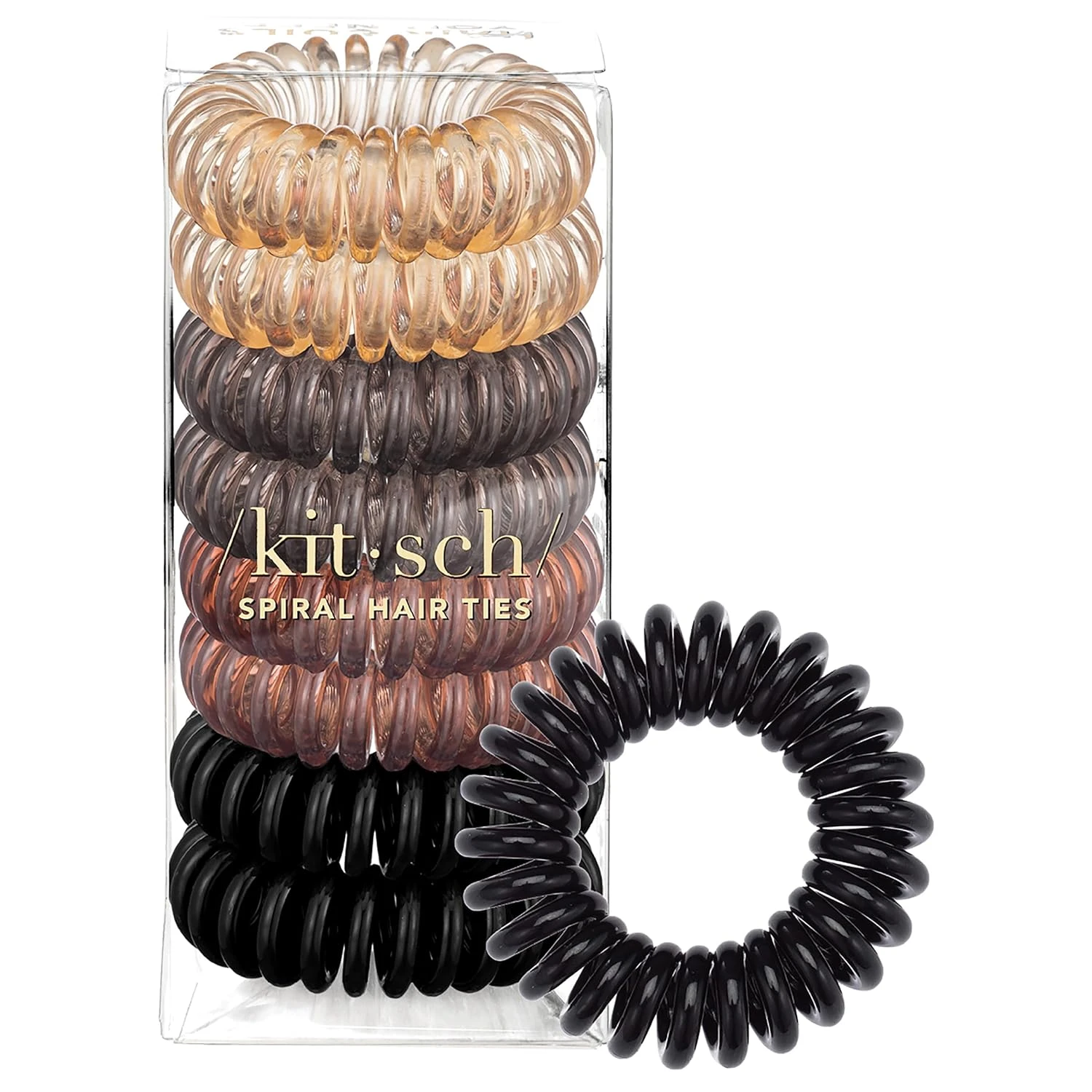 Spiral coil ties for securing space buns without tension