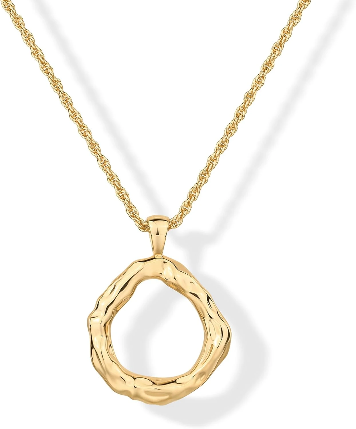 Gold pendant necklace for floral wrap dress