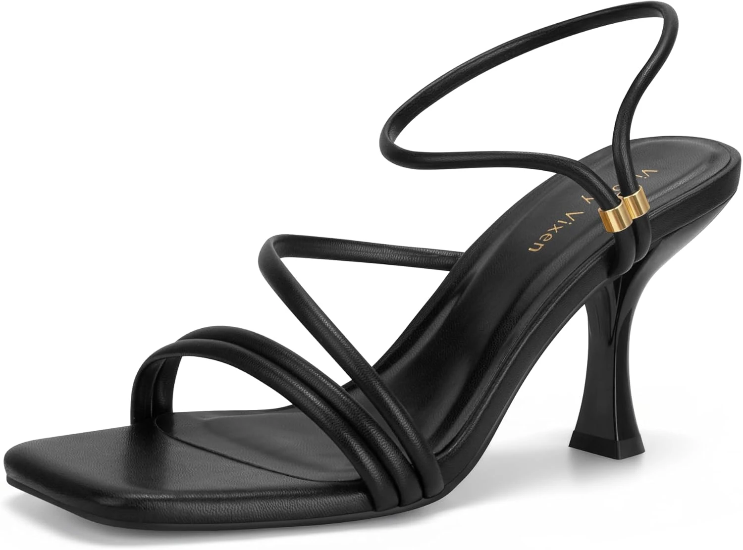 Strappy kitten heels for floral date dress