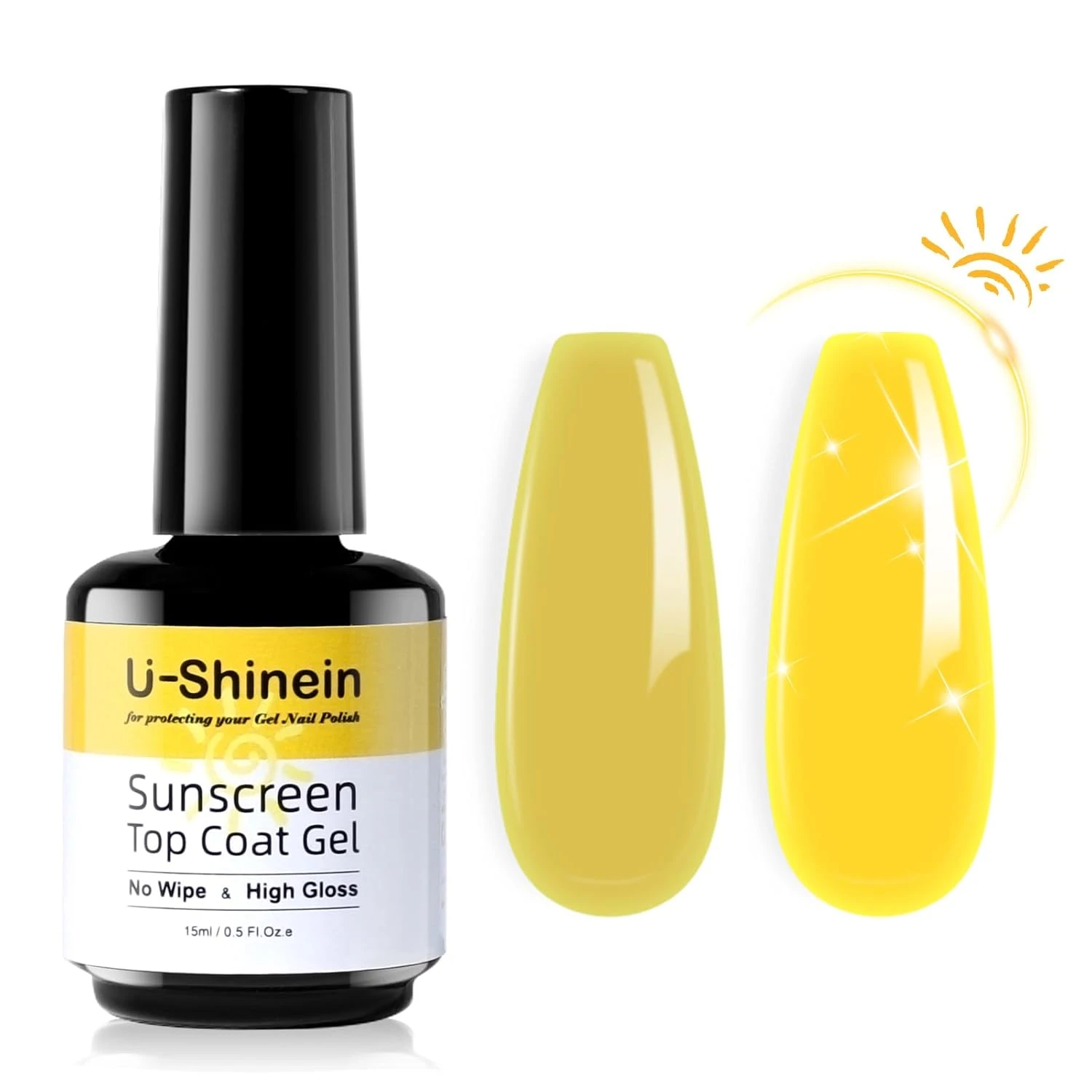 Sun shine top gel for sky blue nails gloss