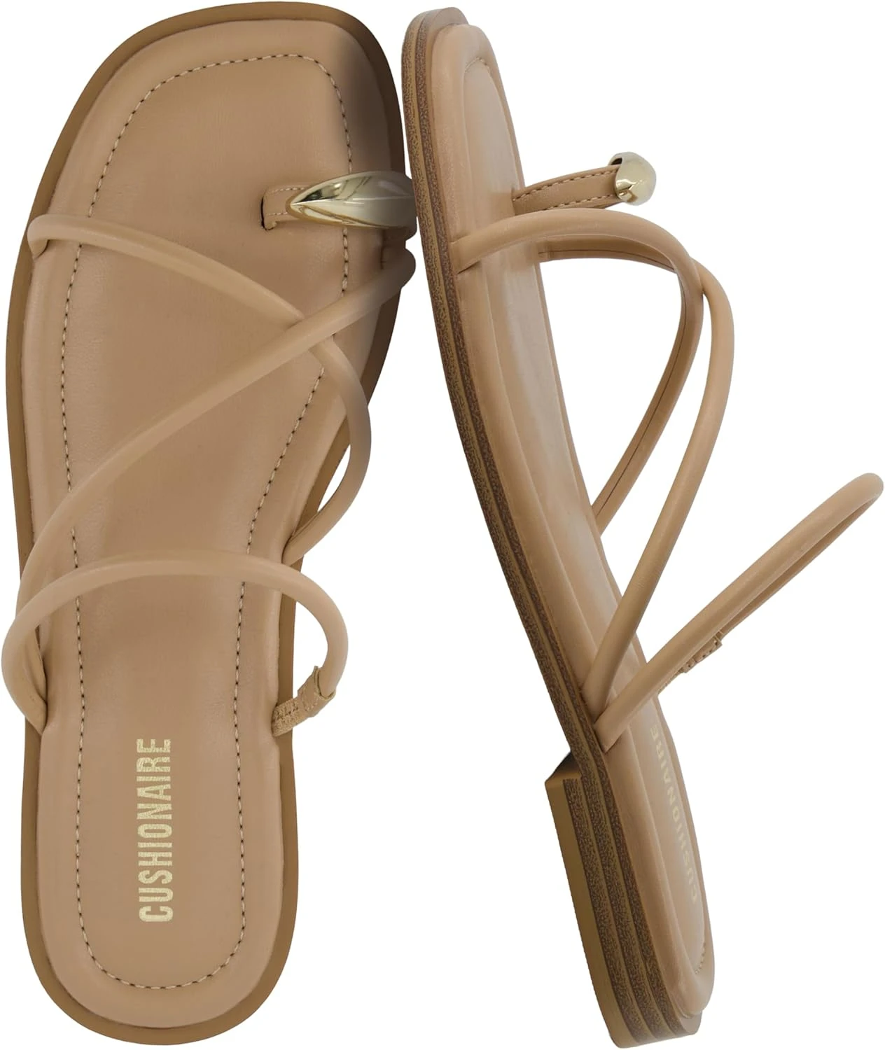 Tan strappy flat sandals for floral midi dress