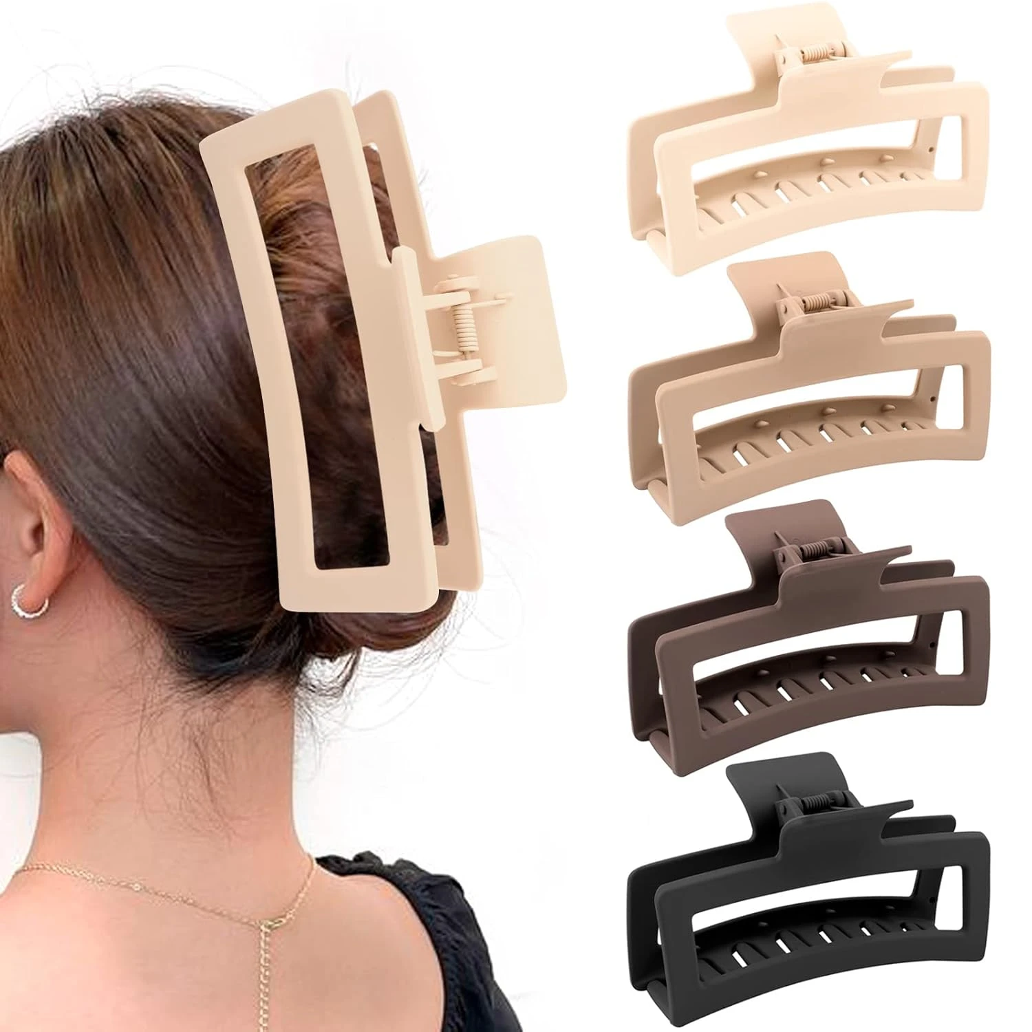 Large claw clips for thick wolf cut hair