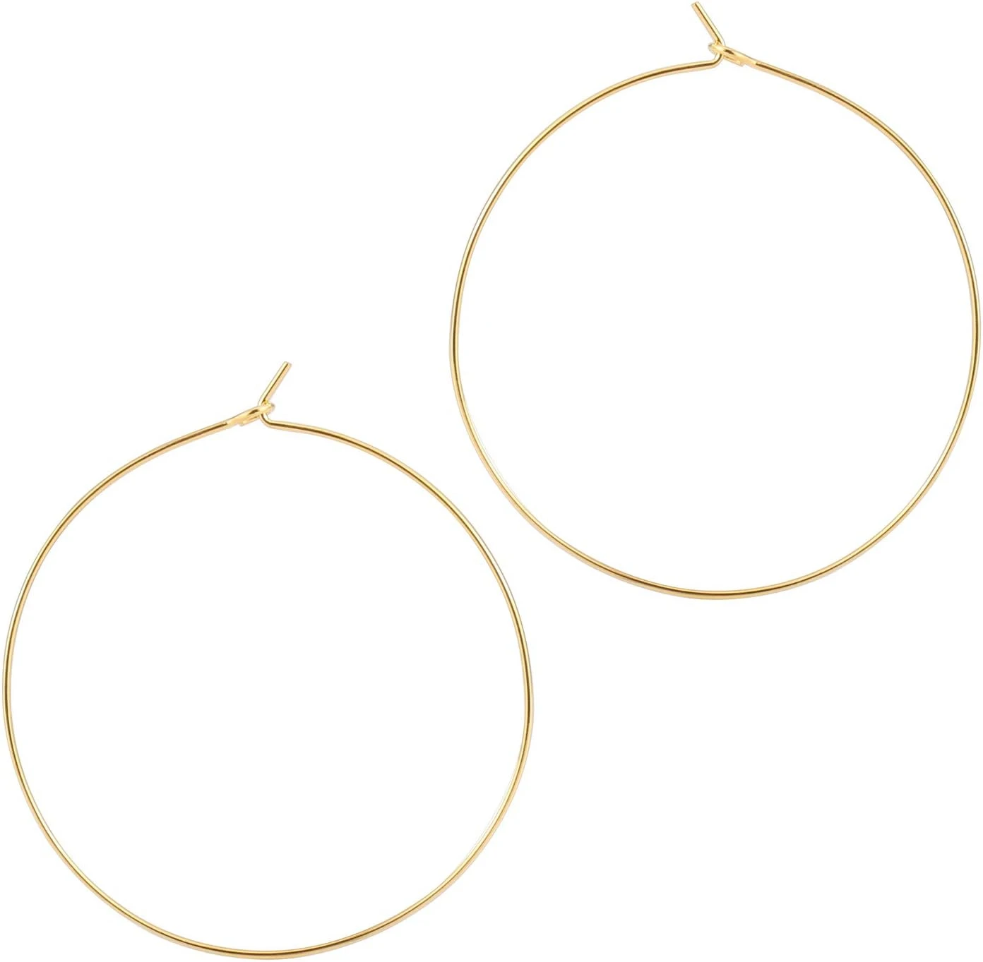 Thin gold hoop earrings for floral dress