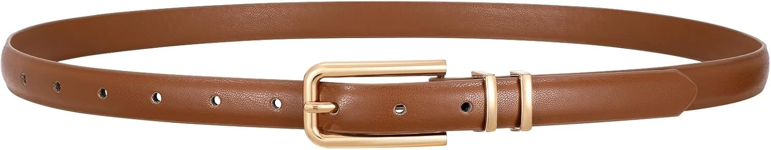 Thin leather belt for business wrap dress