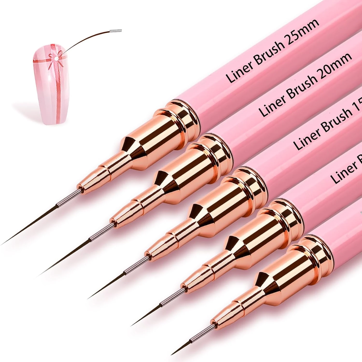 Thin line french brush for white tip nails