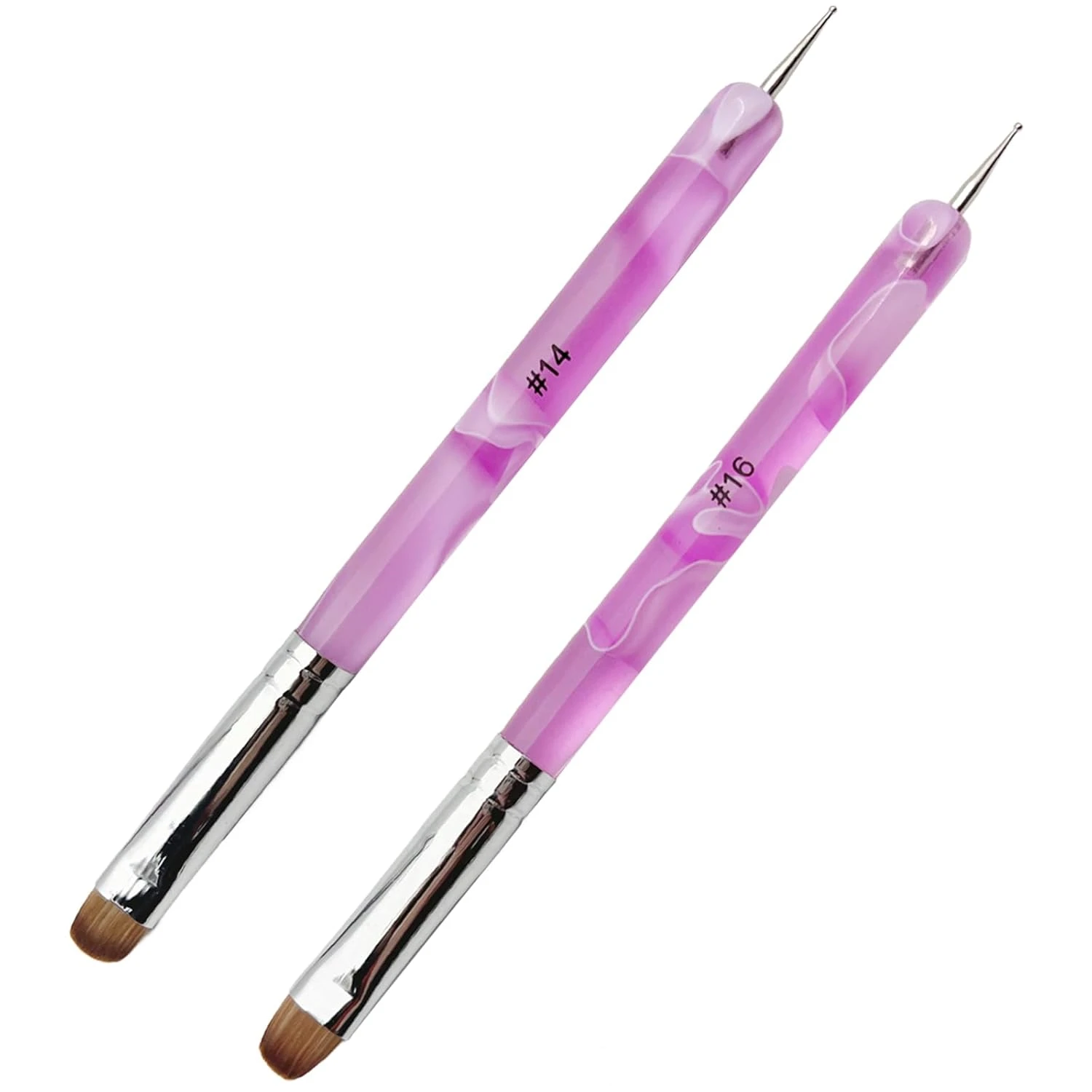 Thin marble art brush for brown swirl nails
