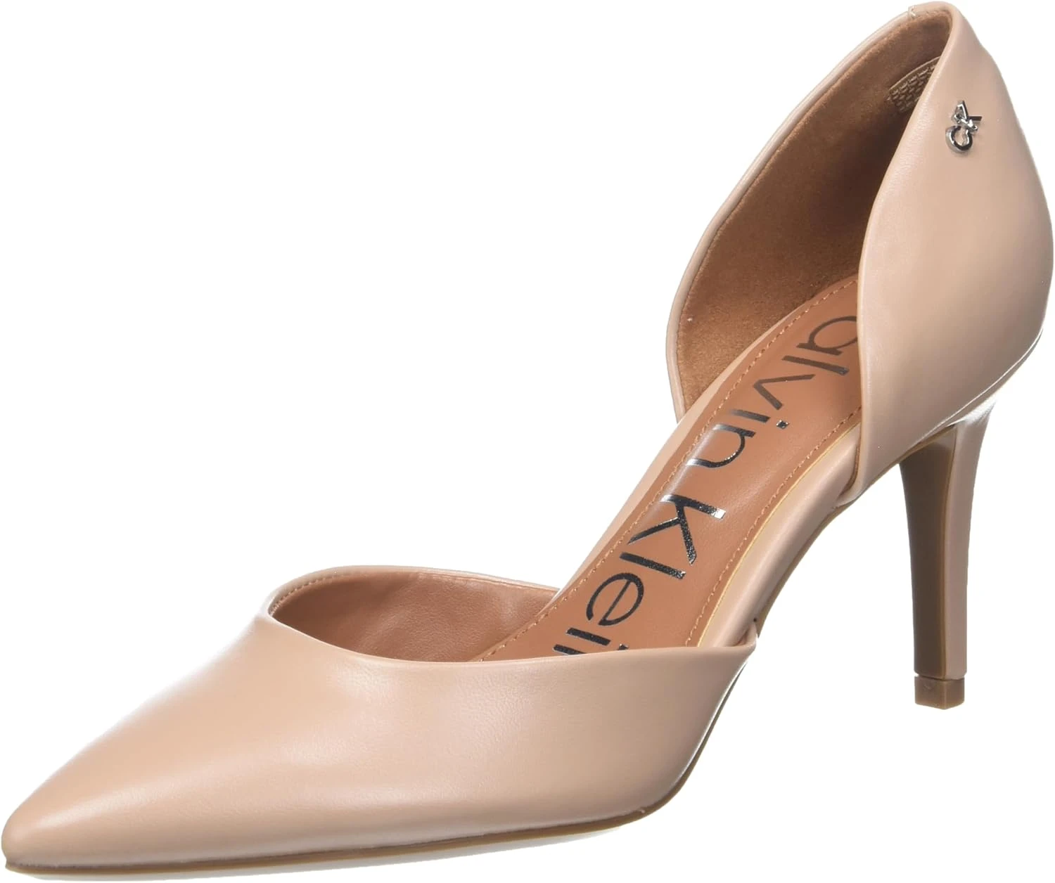 Versatile nude pumps for floral wrap dress