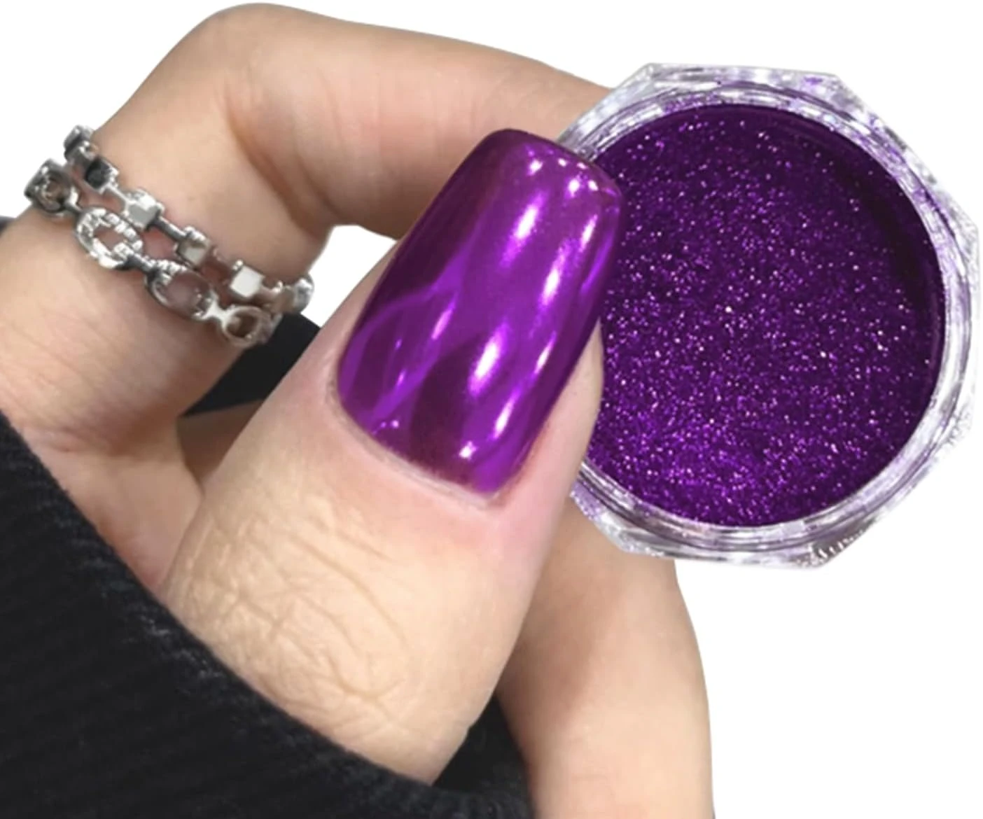 Violet chrome pigment for purple chrome nails
