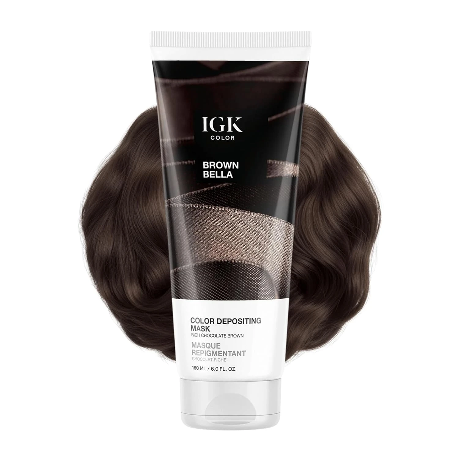Warm brown gloss mask for bronze tint hair