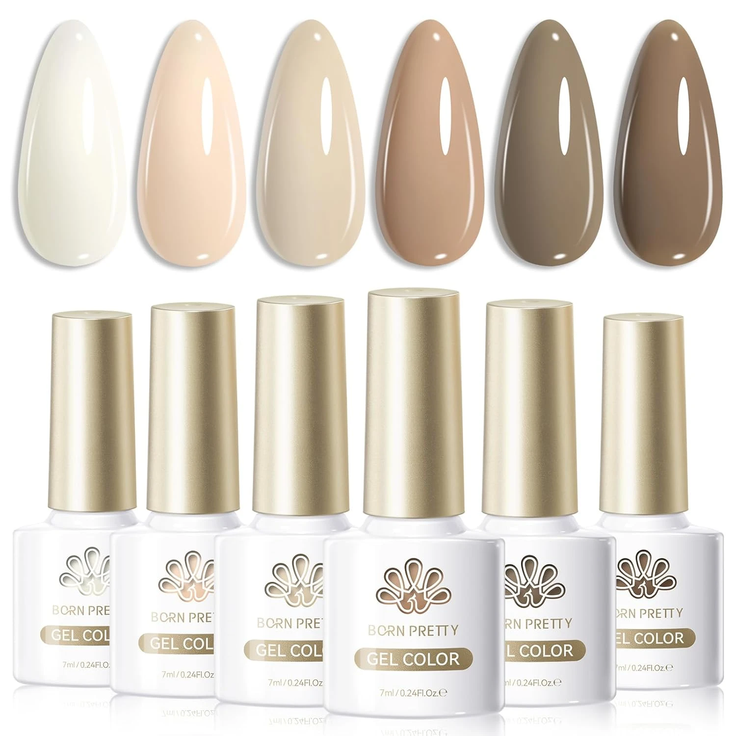 Warm cream gel polish base for gold ombre nails