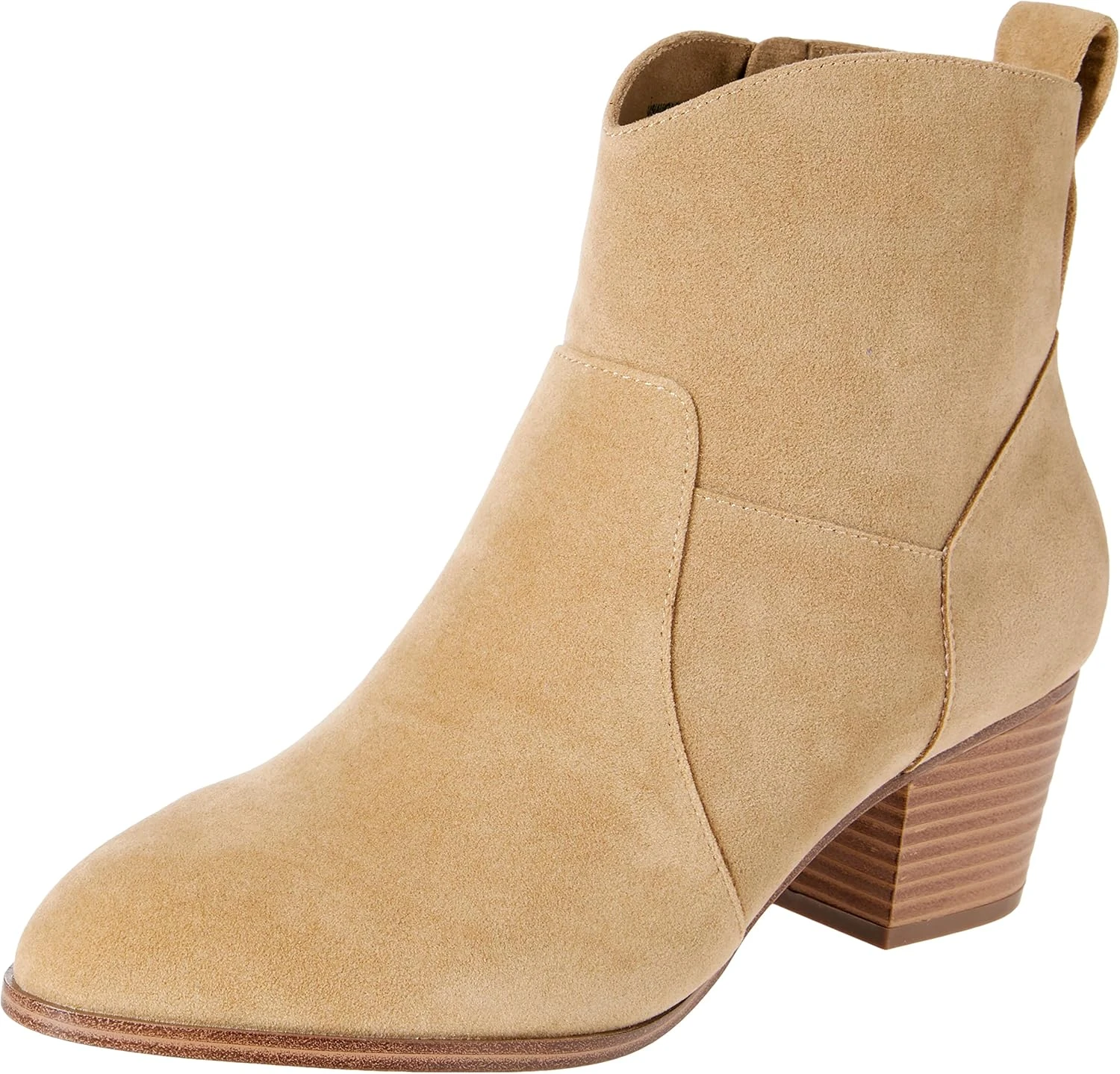 Tan western ankle boots for denim maxi