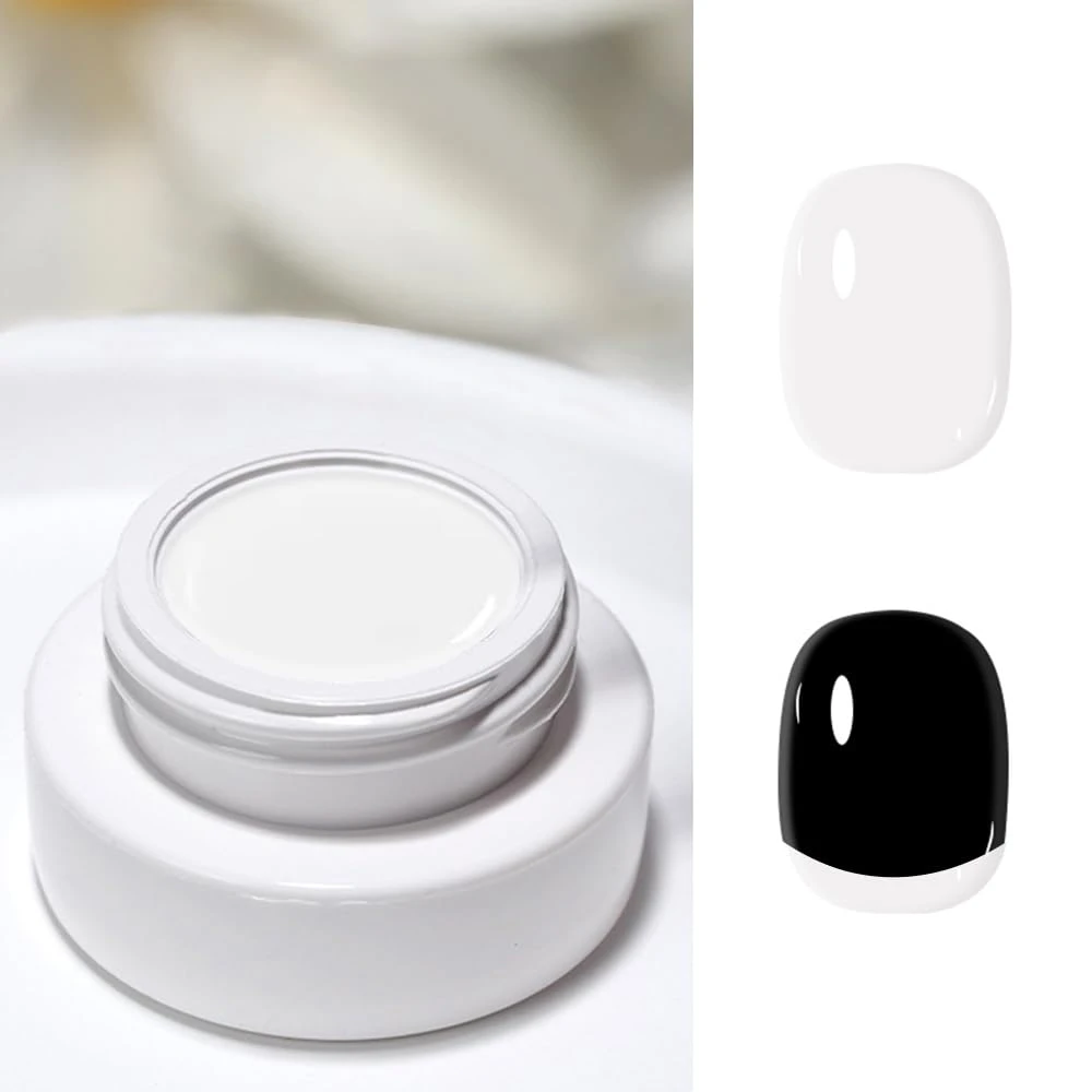White gel paint for gold and white swirl nails