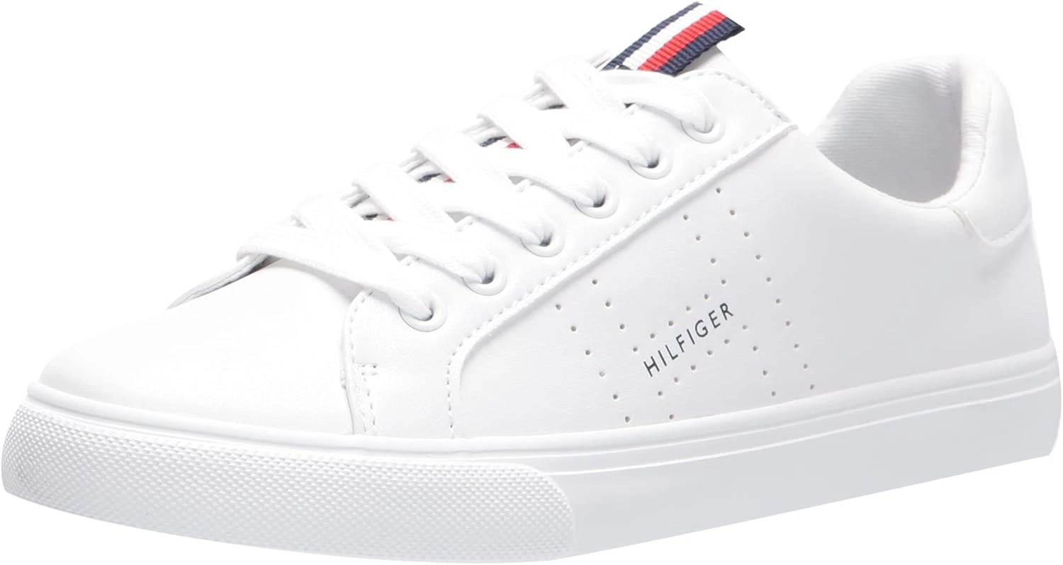 Minimal white leather sneakers for casual friday