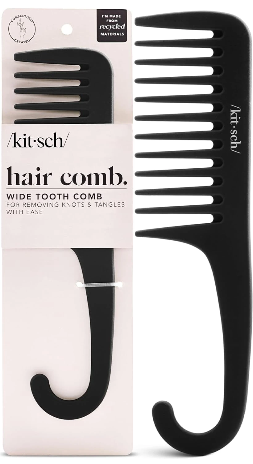 Wide tooth shower comb for bronde hair care