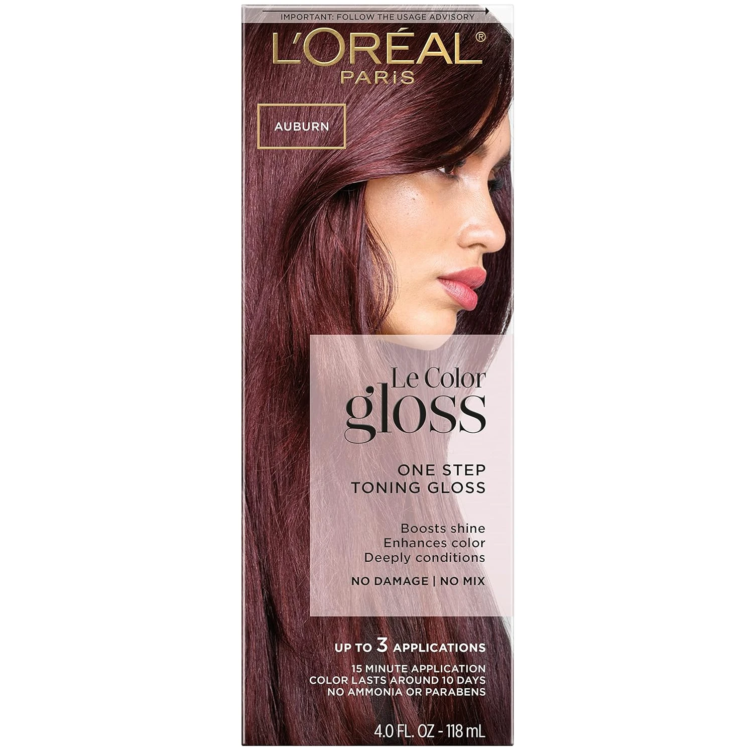 Women auburn copper gloss for blended hair color