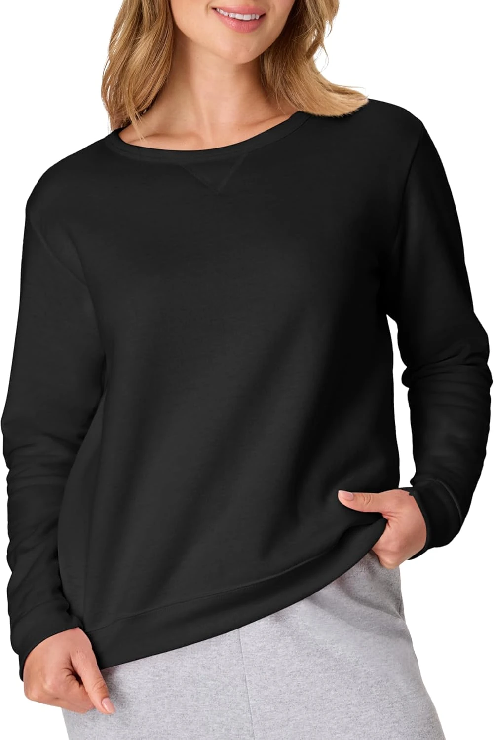 Women cropped crewneck sweatshirt for elevated travel sweats