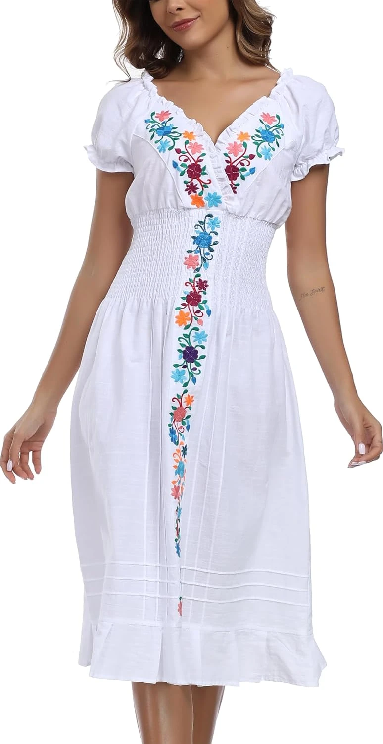 White Summer Dresses Worth Buying: 16 Styles for the LWD Era of 2026 30 Women embroidered white cotton dress for resort outfit
