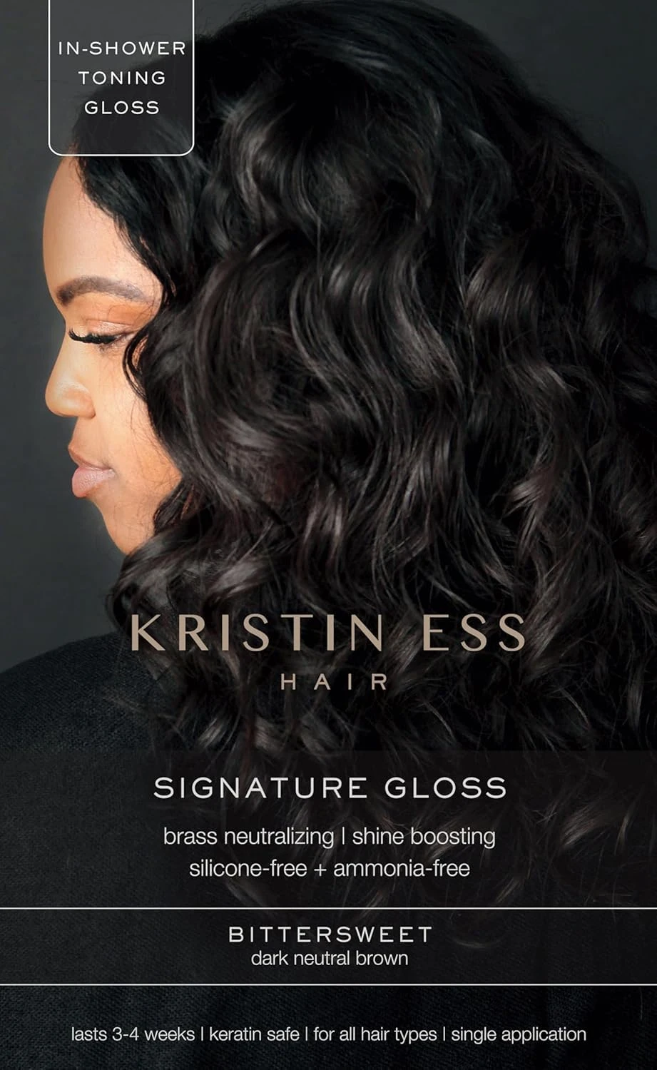Women espresso hair gloss for soft black hair color