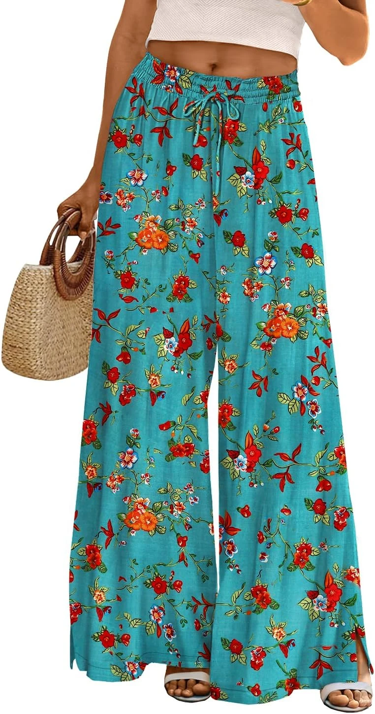 Women floral wide leg pants for dressed up outfit