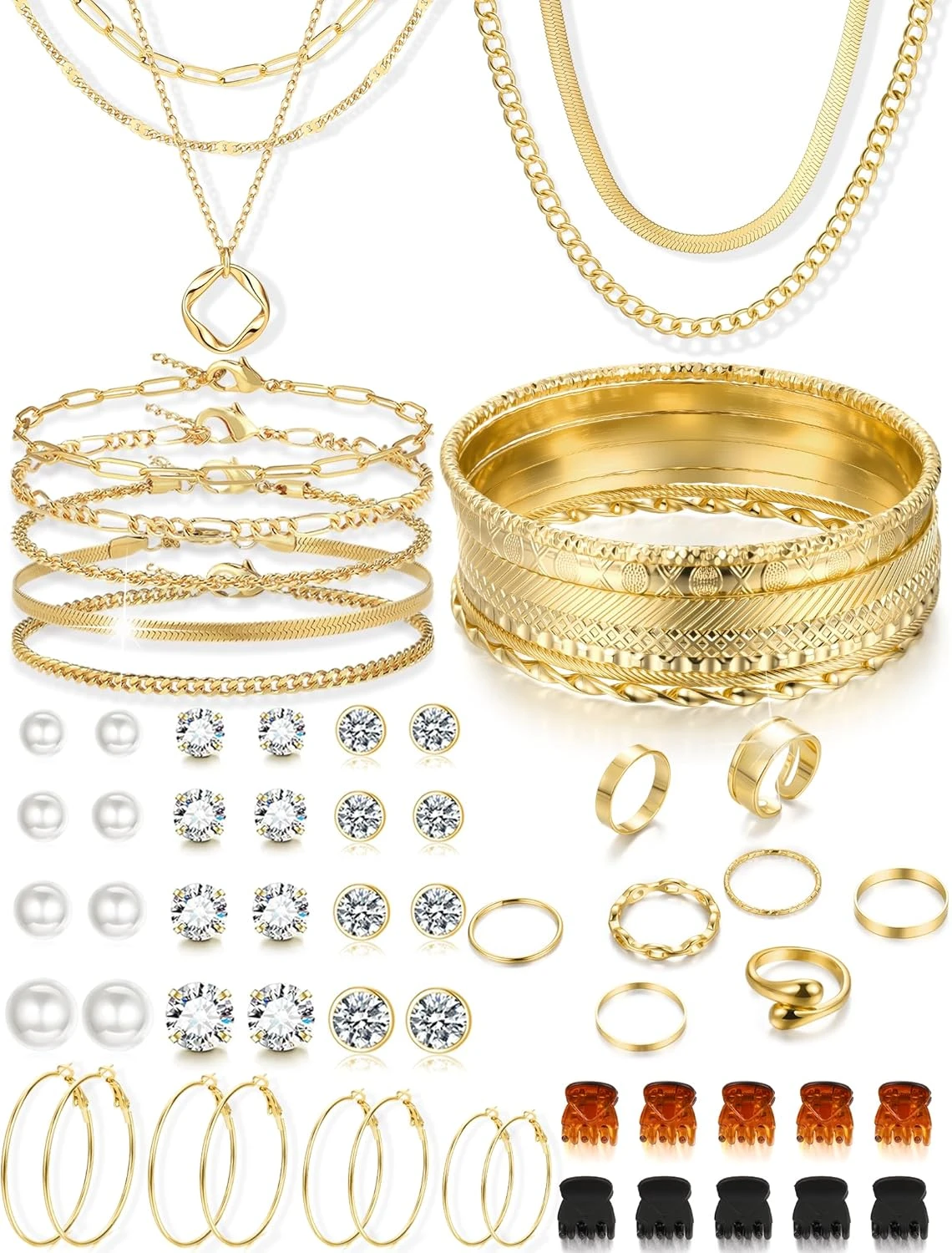 White Summer Dresses Worth Buying: 16 Styles for the LWD Era of 2026 16 Women layered gold jewelry set for white midi dress