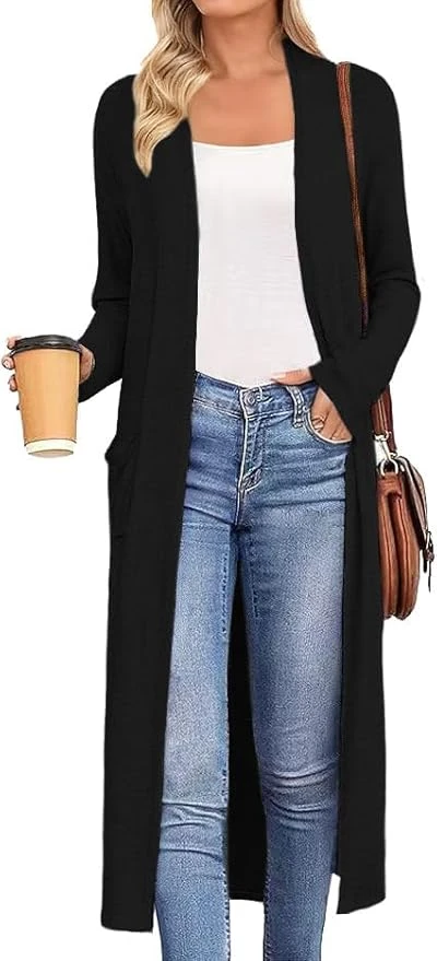 Women longline duster cardigan for warmth on cold cabins