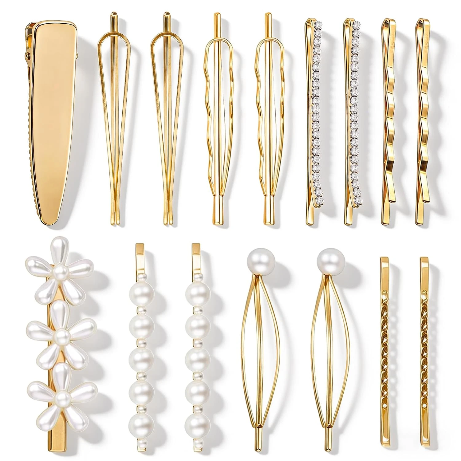 Women micro pearl hairpins for crystal bun hairstyle