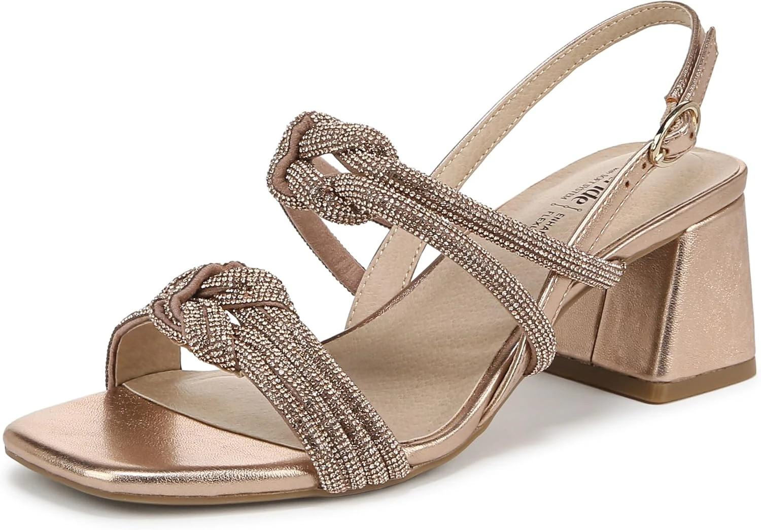 Rose Gold Block Heel Sandals