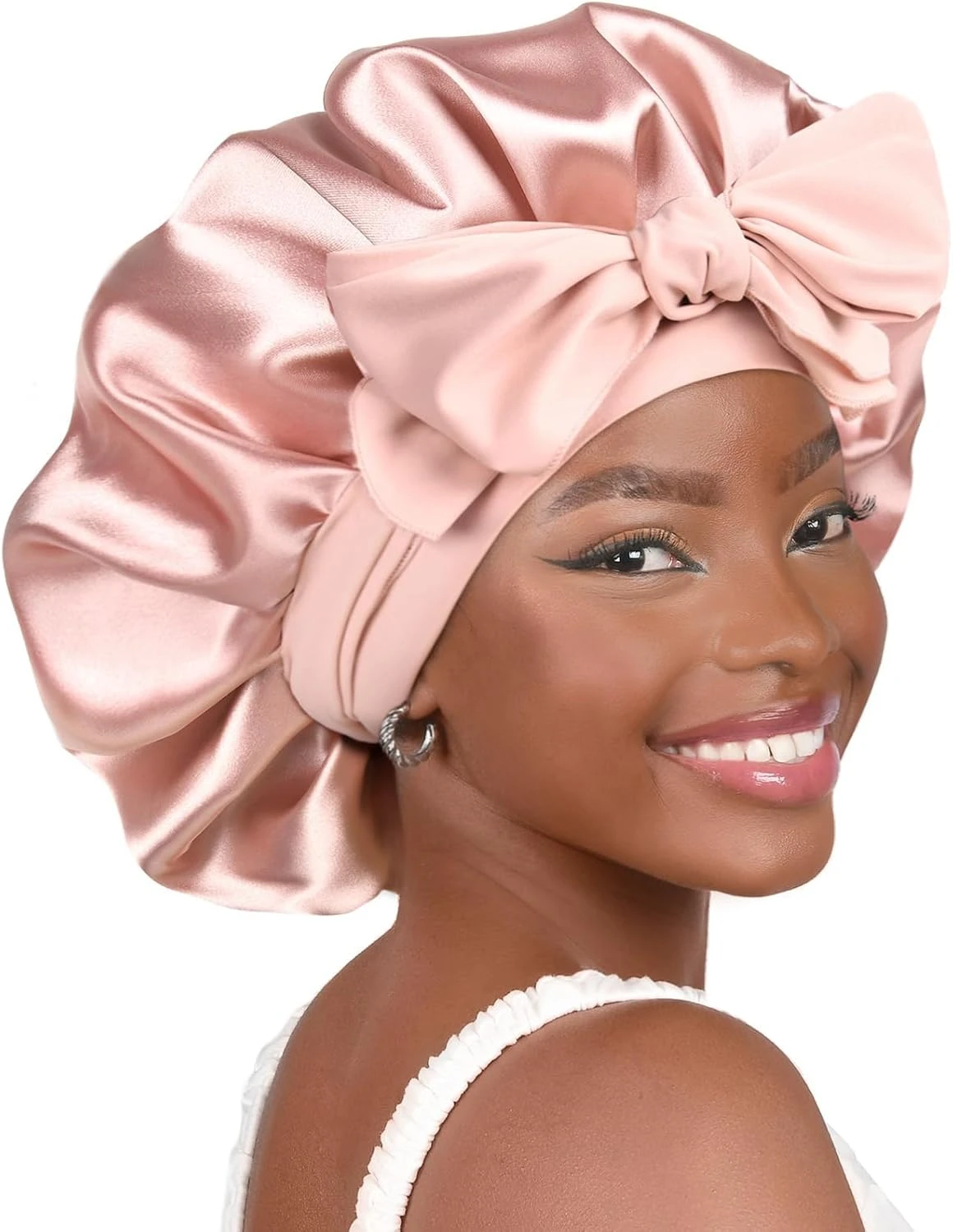 Women silk hair wrap for platinum blonde hair care