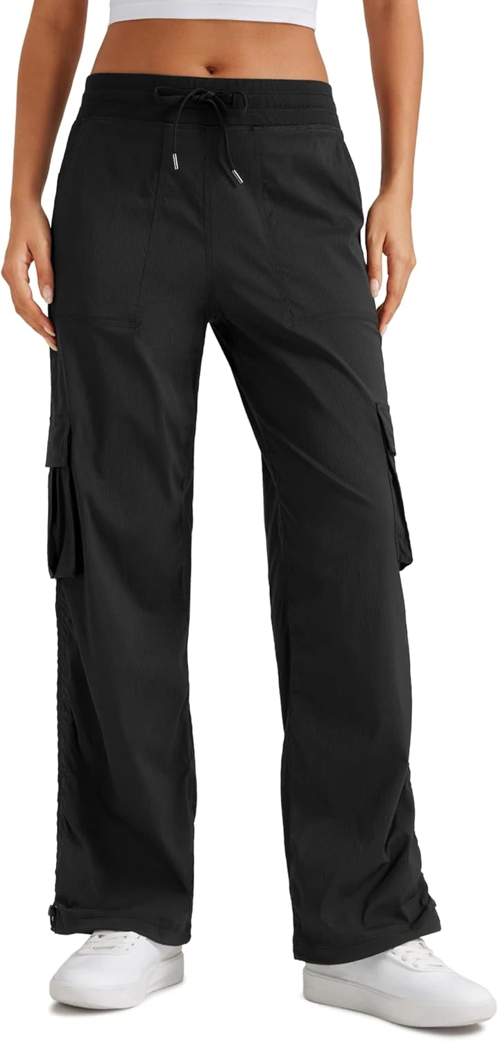 Women soft cargo pants with pockets for hands free travel