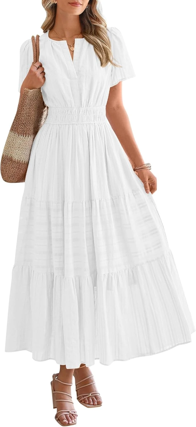 White Summer Dresses Worth Buying: 16 Styles for the LWD Era of 2026 38 Women white A-line midi dress for classic outfit