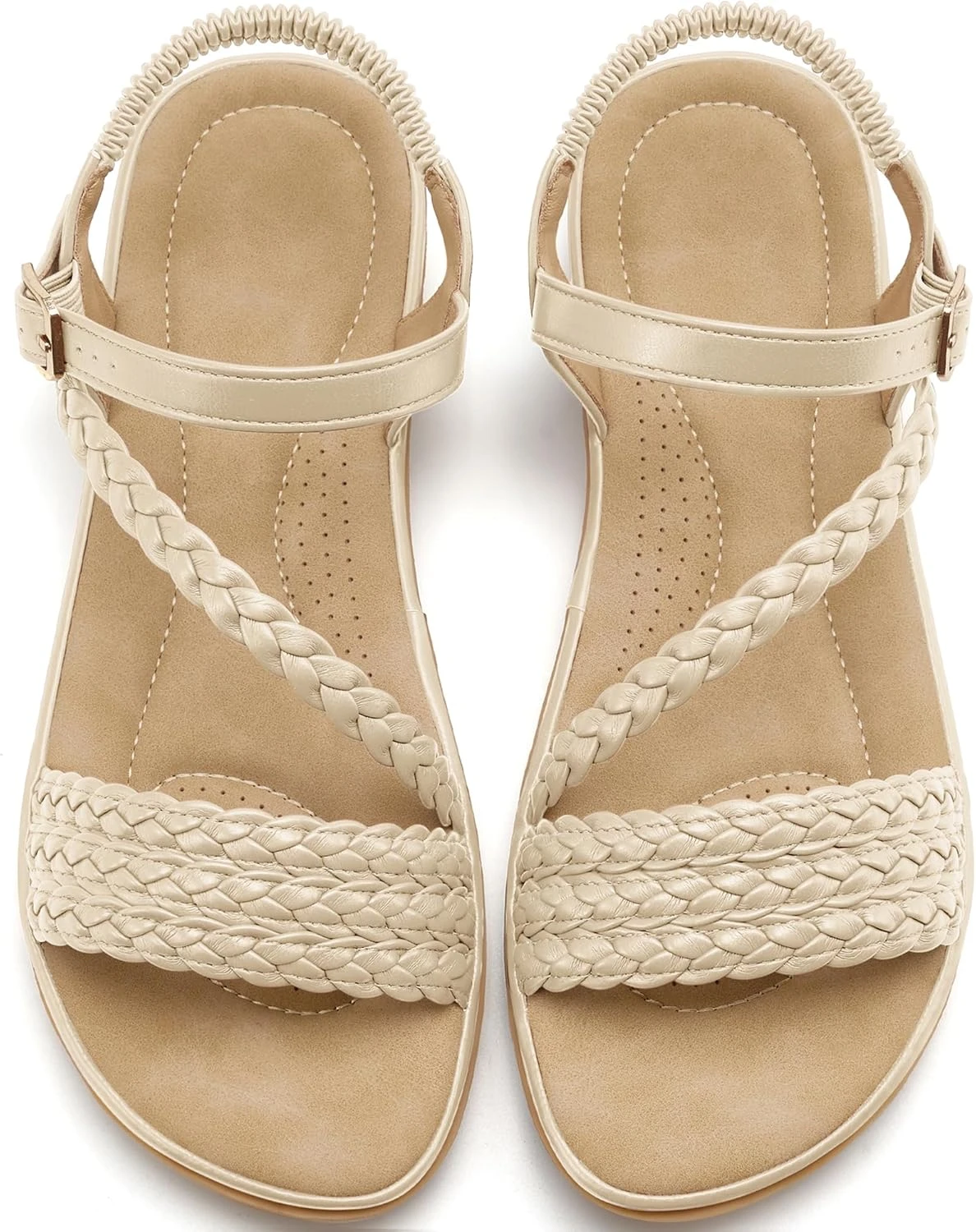 Women's comfortable flat sandals for an outdoor amphitheater concert outfit