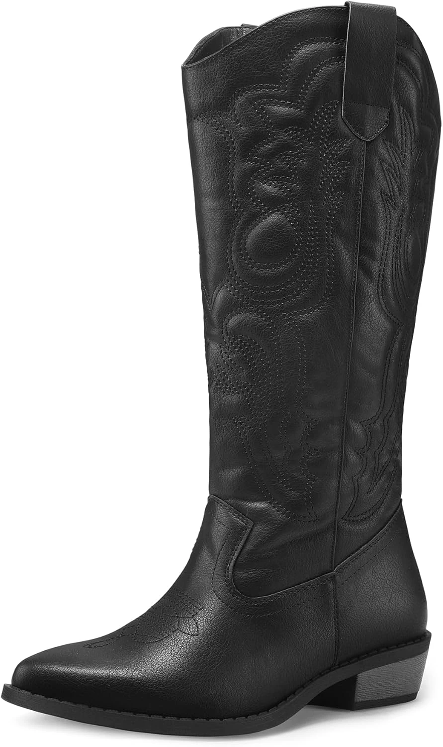 Women's flat comfortable western boots for an outdoor country concert outfit