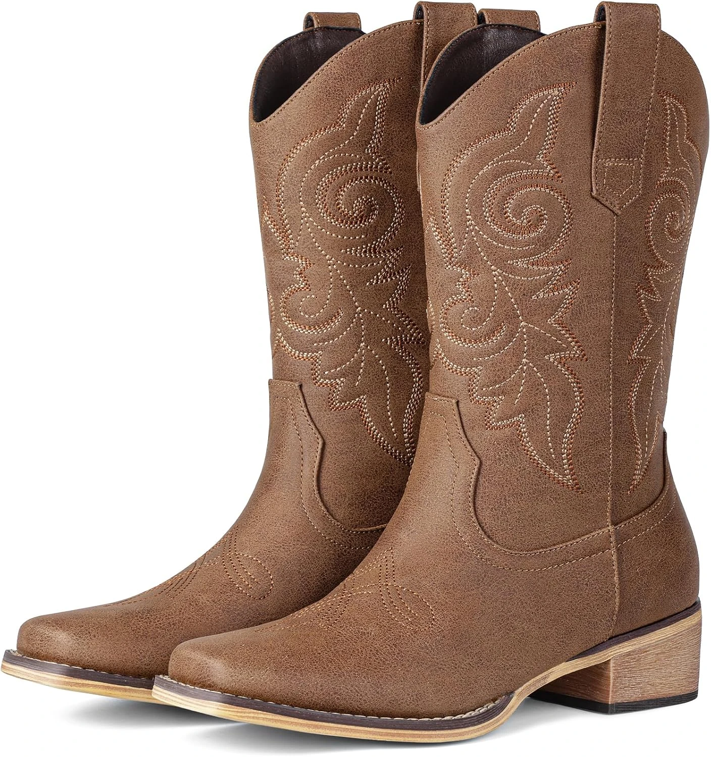 Women's low heel leather cowboy boots for a women's country concert look