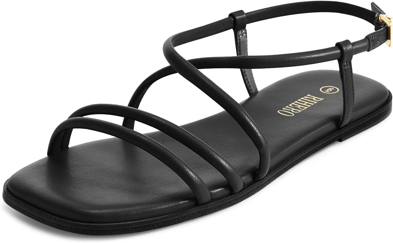 Women's strappy flat sandals for a summer concert look