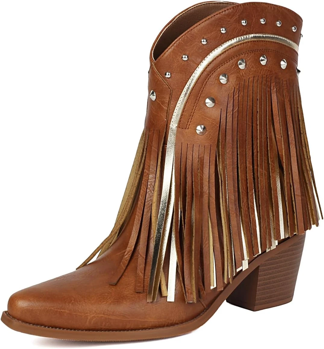 Women's fringe ankle boots for a cute country concert outfit