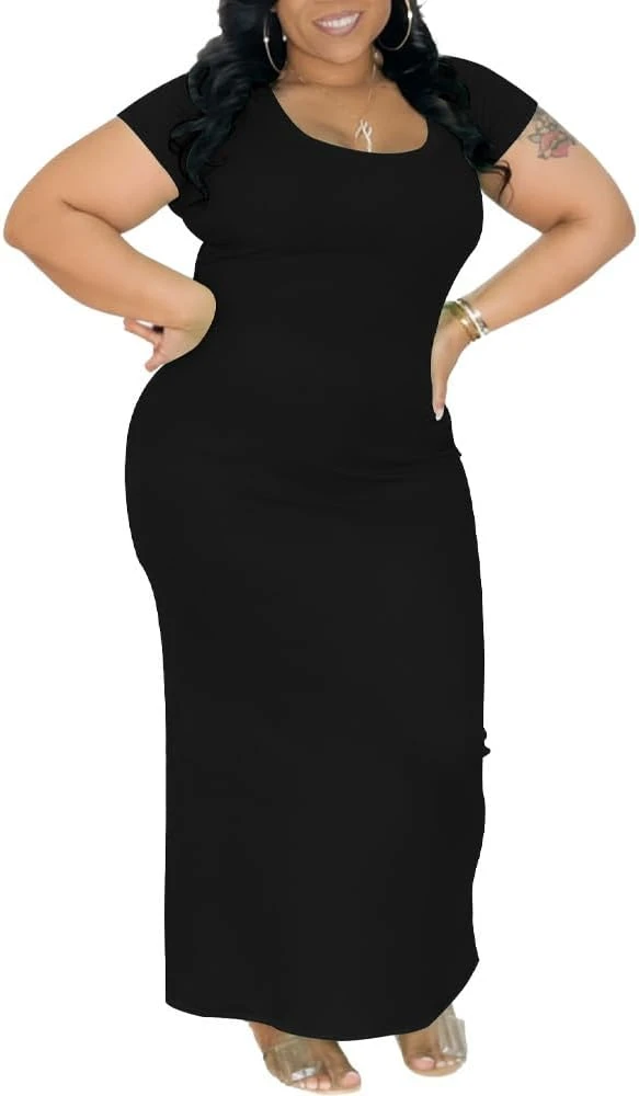 Women's plus size stretch bodycon dress for a concert outfit