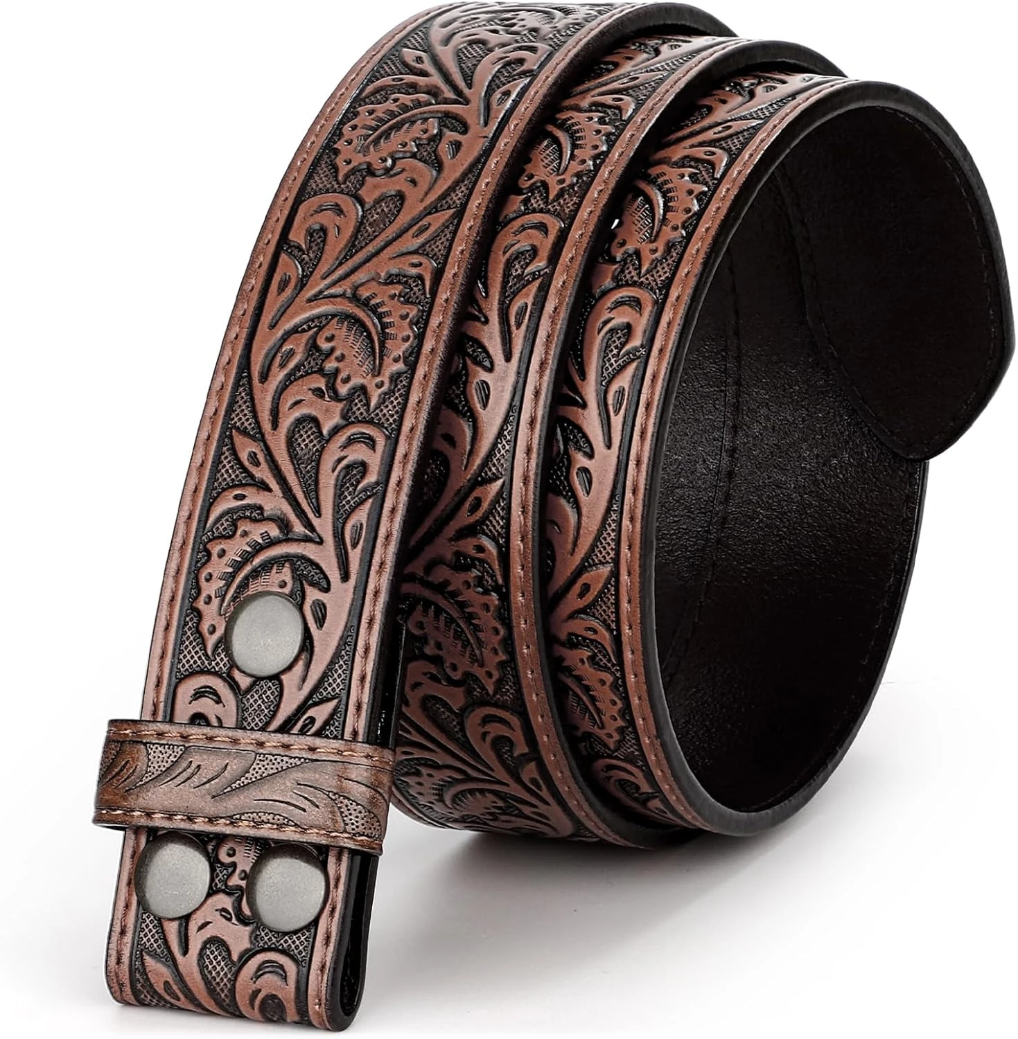 Women's leather buckle western belt for a country concert outfit