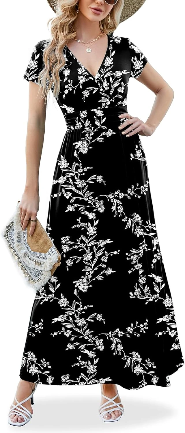 Crepe wrap maxi dress for dinner style