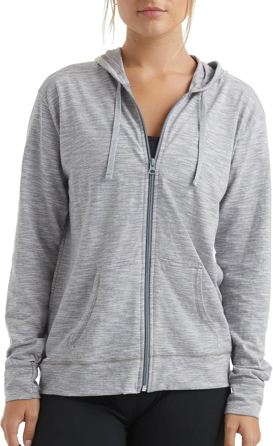 Light zip hoodie layer for travel day
