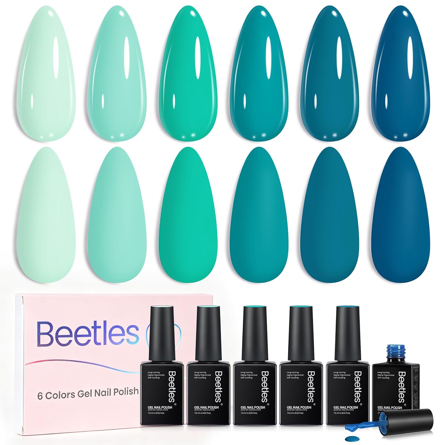 Mermaid Nails Decoded: 16 Ocean-Inspired Sets for 2026 22 Women blue green ombre gel duo for mermaid ombre nails