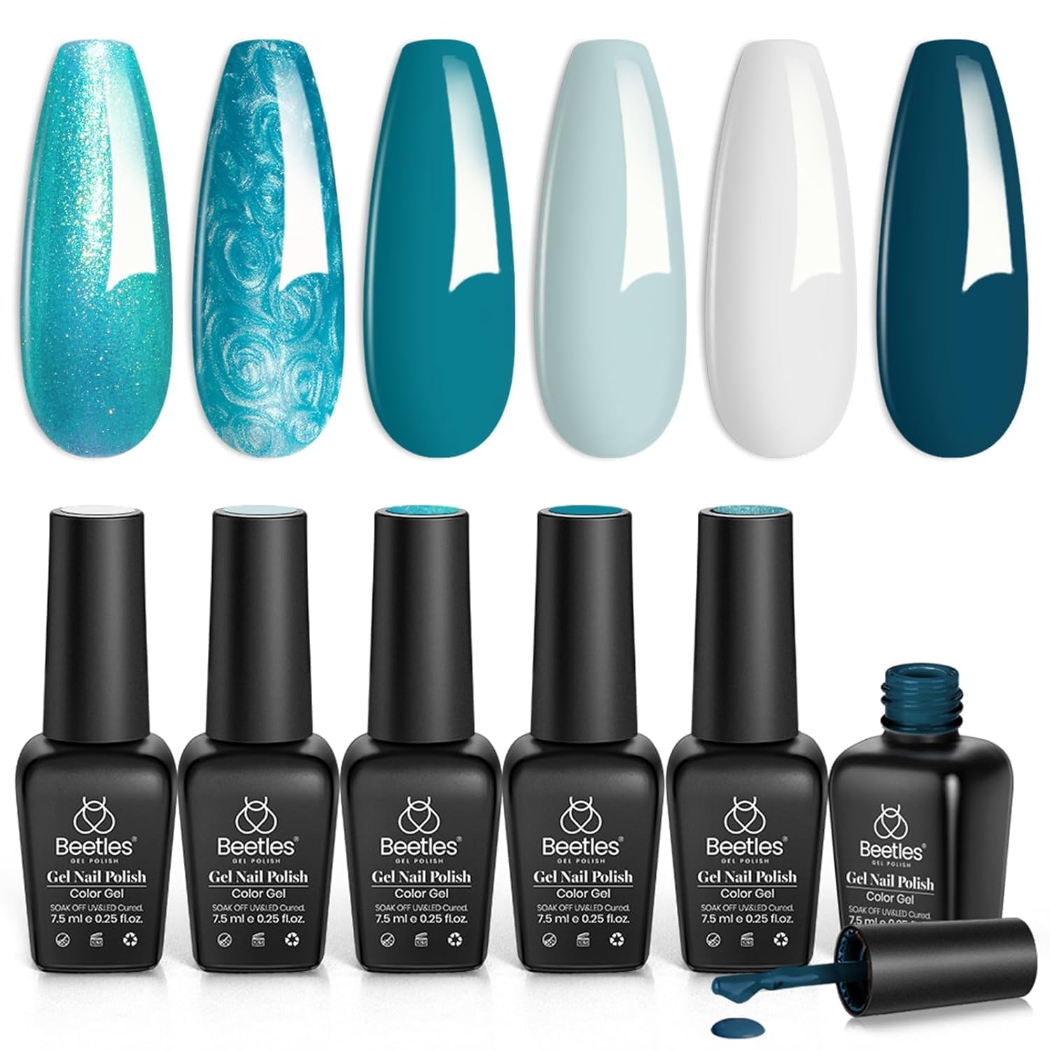 Graduation Nails Worth 40 Photos: 16 Sets to Try in 2026 19 Women blue white gel polish duo for polka dot nails