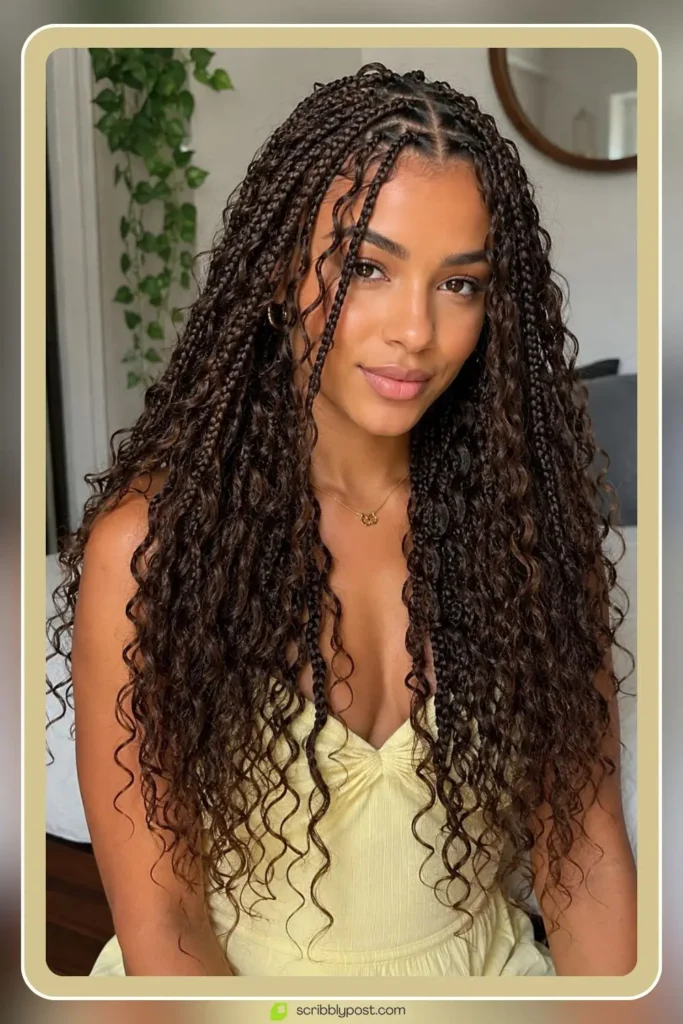 Box Braids for Every Face and Length: 14 Styles Worth Booking in 2026 9 Bohemian box braids with fuller curl distribution throughout